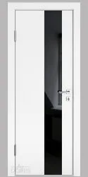 ШИ дверь DO-604 Белый бархат/стекло Черное