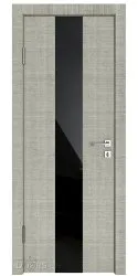 Дверь межкомнатная DO-510 Серый дуб/стекло Черное