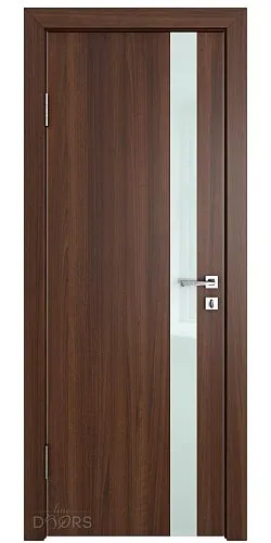 Дверь межкомнатная DO-507 Орех тисненый/стекло Белое