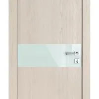 ШИ дверь DO-609 Ясень капучино/стекло Белое