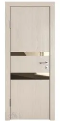 Дверь межкомнатная DO-512 Ясень капучино/зеркало Бронза