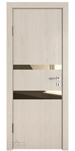 Дверь межкомнатная DO-512 Ясень капучино/зеркало Бронза