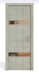 Дверь межкомнатная DO-502 Серый дуб/зеркало Бронза