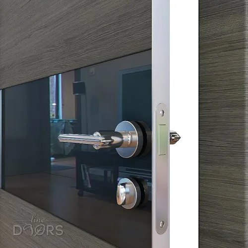 Дверь DO-501 Ольха темная/стекло Черное Скидка 50 %!