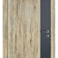 Дверь межкомнатная DG-523 Рустик натуральный/вставка Черная