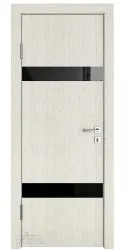 Дверь межкомнатная DO-502 Белая лиственница/стекло Черное