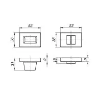 Ручка Armadillo (Армадилло) поворотная BK6.K.UCS36 (BK6 UCS) MWSC-33 итальянский тисненый