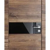 Дверь межкомнатная DO-509 Лофт темный/стекло Черное