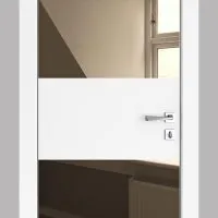 ШИ дверь DO-608 Белый бархат/зеркало Бронза