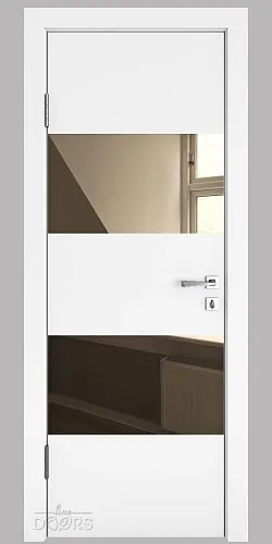 ШИ дверь DO-608 Белый бархат/зеркало Бронза