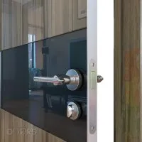 Дверь межкомнатная DO-501 Сосна глянец/стекло Черное