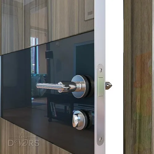 Дверь межкомнатная DO-501 Сосна глянец/стекло Черное