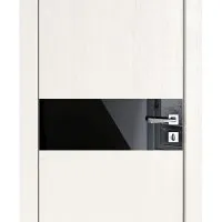 ШИ дверь DO-609 Белый ясень/стекло Черное