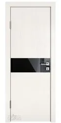 ШИ дверь DO-609 Белый ясень/стекло Черное