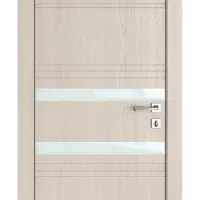 ШИ дверь DO-615 Ясень капучино/стекло Белое
