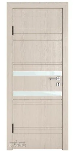 ШИ дверь DO-615 Ясень капучино/стекло Белое