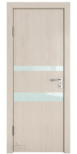 Дверь межкомнатная DO-512 Ясень капучино/стекло Белое