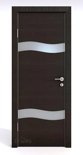 Дверь межкомнатная DO-503 Венге горизонтальный/Снег