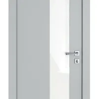 Дверь межкомнатная DO-504 Силк маус/стекло Белое