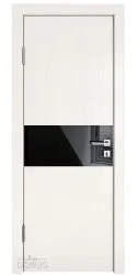 ШИ дверь DO-601 Белый ясень/стекло Черное
