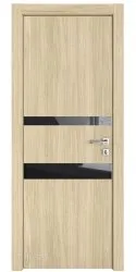 ШИ дверь DO-612 Дуб светлый/стекло Черное