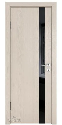 Дверь межкомнатная DO-507 Ясень капучино/стекло Черное