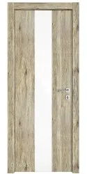 Дверь межкомнатная DO-510 Рустик натуральный/стекло Белое