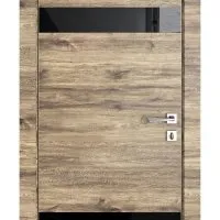 Дверь межкомнатная DO-502 Лофт светлый/стекло Черное