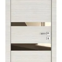 Дверь межкомнатная DO-512 Ива светлая/зеркало Бронза