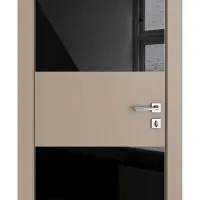 Дверь межкомнатная DO-508 Латте софт/стекло Черное