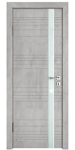 Дверь межкомнатная DO-514 Бетон светлый/стекло Белое
