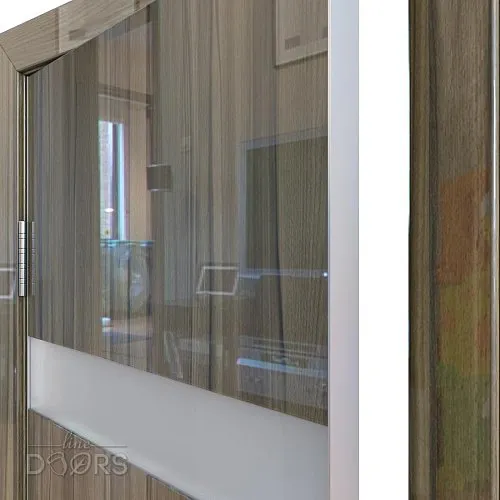 Дверь межкомнатная DO-502 Сосна глянец/Снег