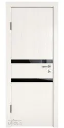 Дверь межкомнатная DO-513 Белый ясень/стекло Черное
