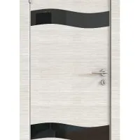 Дверь межкомнатная DO-503 Ива светлая/стекло Черное