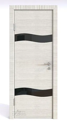 Дверь межкомнатная DO-503 Ива светлая/стекло Черное