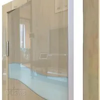 Дверь межкомнатная DO-503 Анегри светлый/стекло Белое