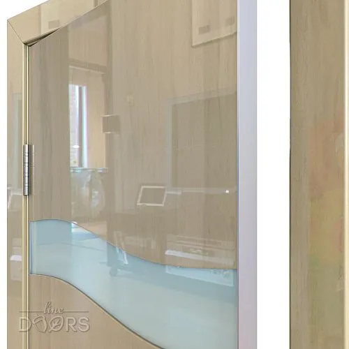 Дверь межкомнатная DO-503 Анегри светлый/стекло Белое