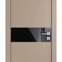 Дверь межкомнатная DO-509 Латте софт/стекло Черное