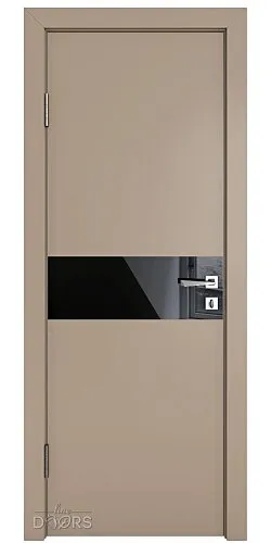 Дверь межкомнатная DO-509 Латте софт/стекло Черное
