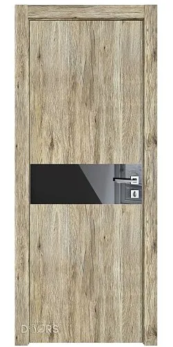 ШИ дверь DO-609 Рустик натуральный/стекло Черное