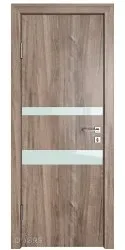 Дверь межкомнатная DO-512 Орех седой светлый/стекло Белое