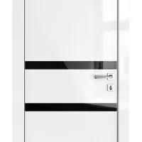 ШИ дверь DO-613 Белый глянец/стекло Черное