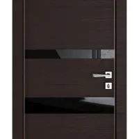 ШИ дверь DO-612 Венге горизонтальный/стекло Черное