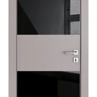 Дверь межкомнатная DO-508 Серый бархат/стекло Черное