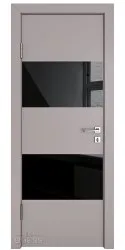 Дверь межкомнатная DO-508 Серый бархат/стекло Черное