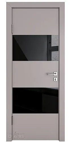 Дверь межкомнатная DO-508 Серый бархат/стекло Черное
