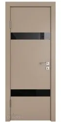 Дверь межкомнатная DO-502 Латте софт/стекло Черное
