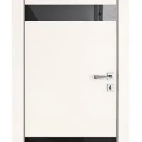 Дверь межкомнатная DO-502 Сливки/стекло Черное