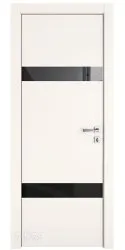 Дверь межкомнатная DO-502 Сливки/стекло Черное