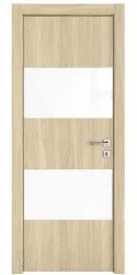Дверь межкомнатная DO-508 Дуб светлый/стекло Белое